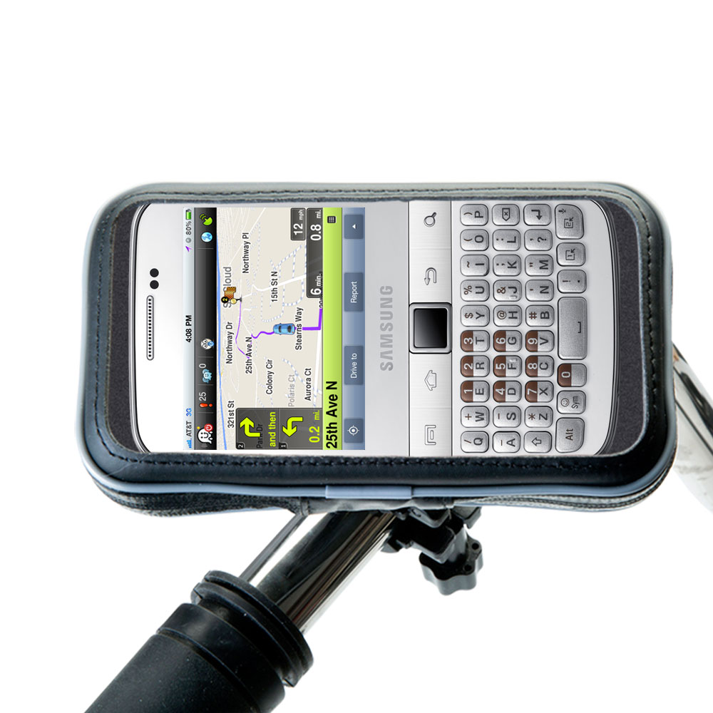 Weatherproof Handlebar Holder compatible with the Samsung Galaxy Y Pro