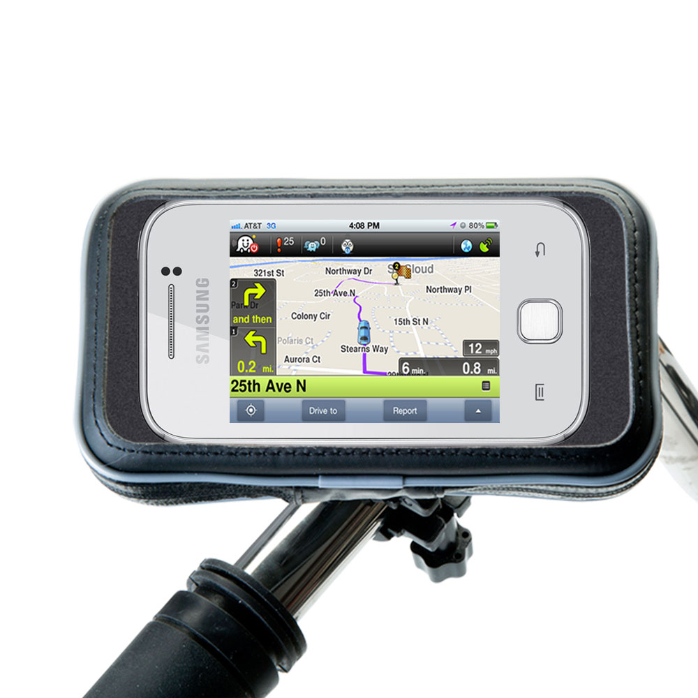 Weatherproof Handlebar Holder compatible with the Samsung Galaxy Y