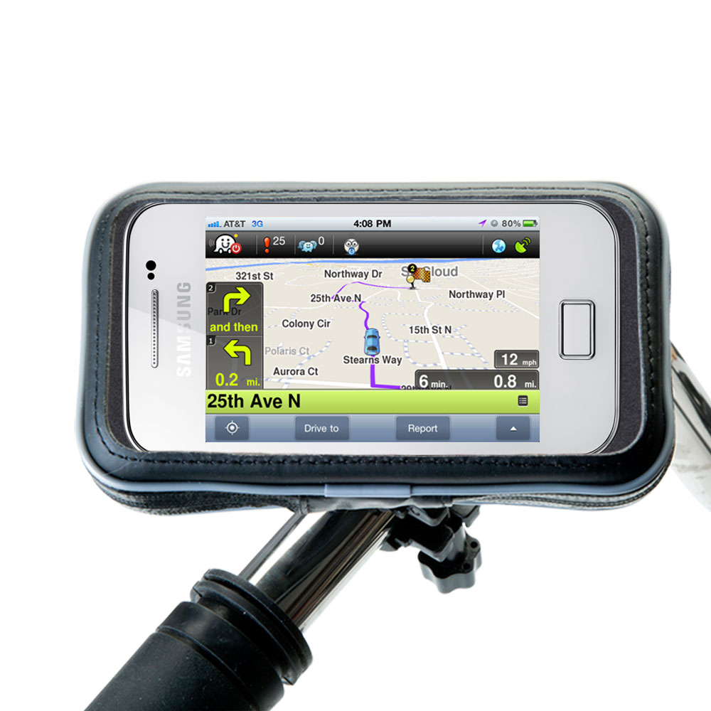 Weatherproof Handlebar Holder compatible with the Samsung GT-S5830