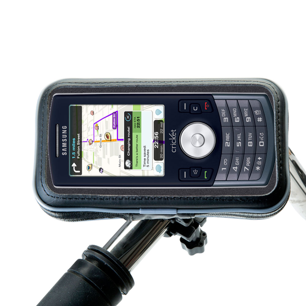 Weatherproof Handlebar Holder compatible with the Samsung Messager II