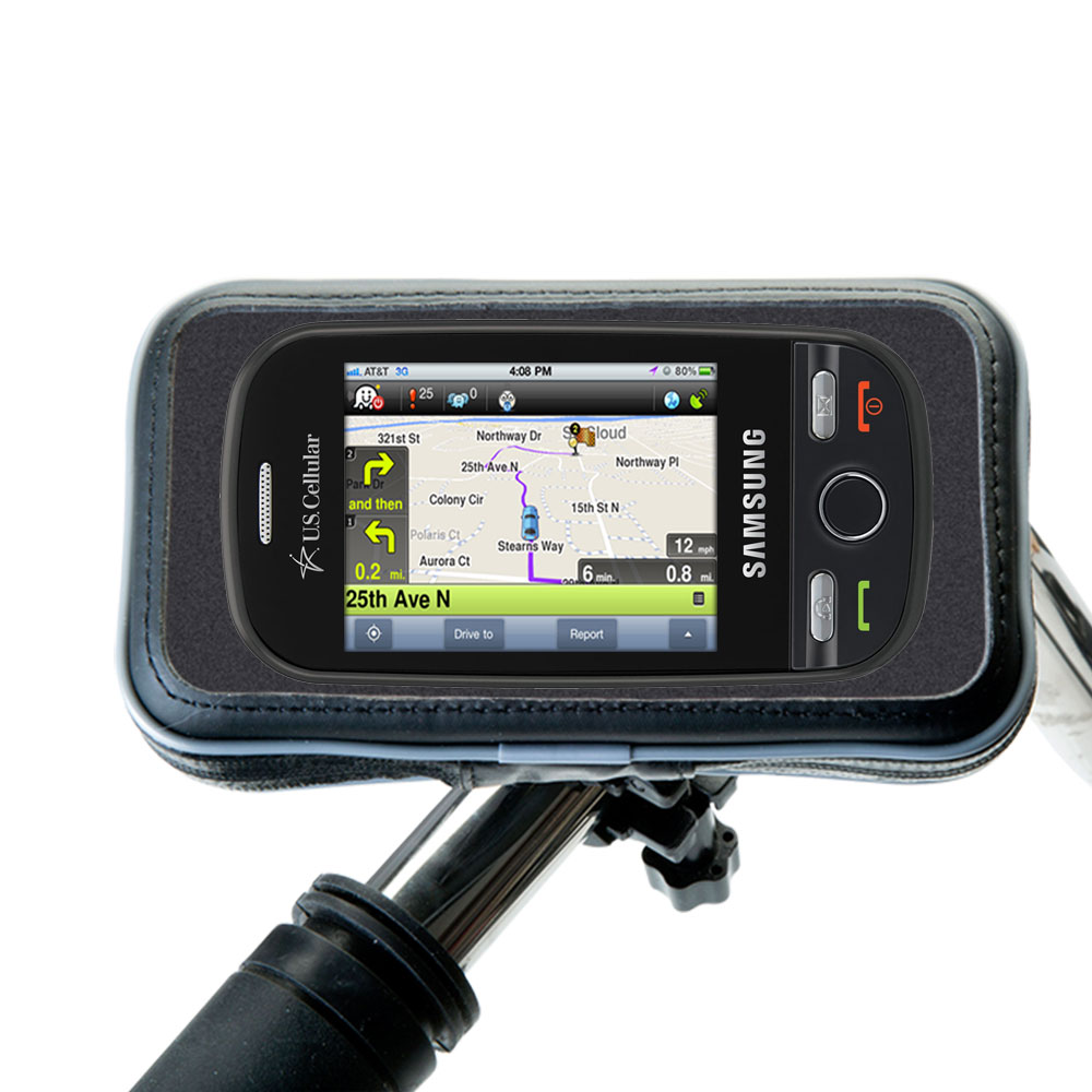 Weatherproof Handlebar Holder compatible with the Samsung Messager Touch