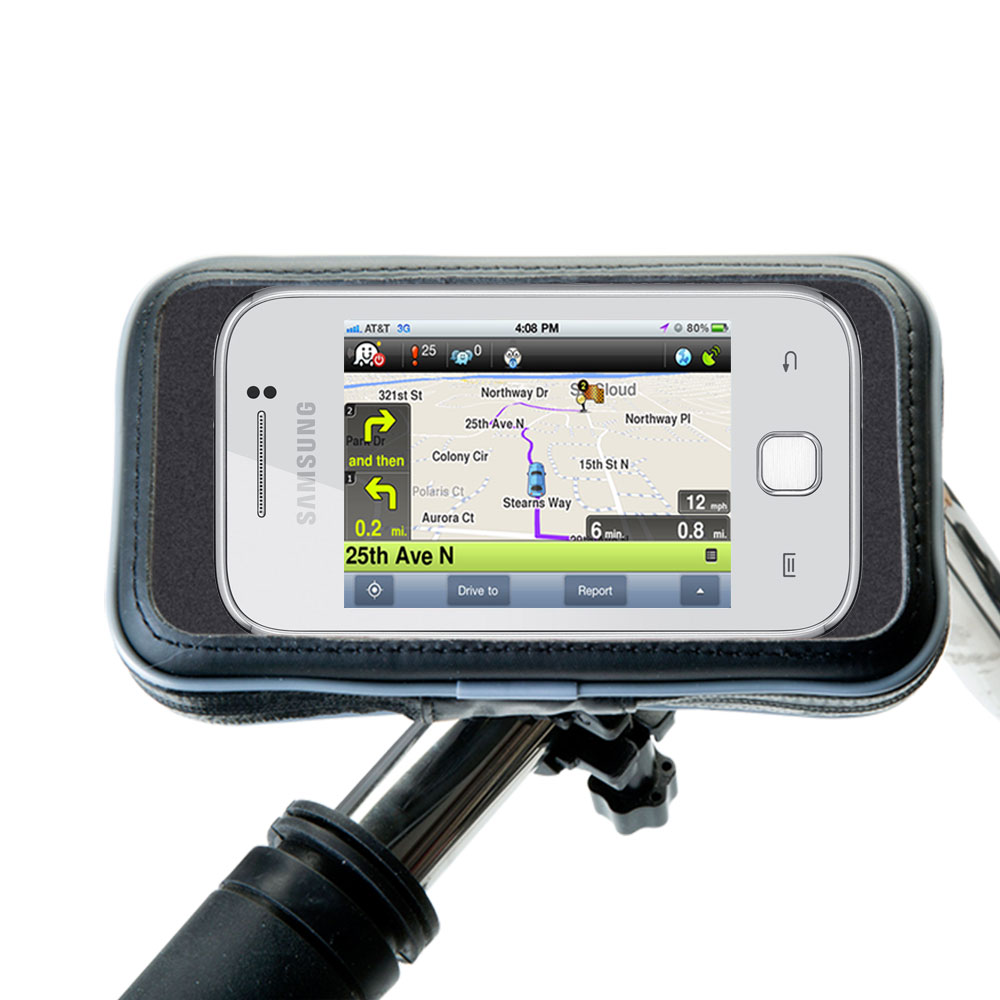 Weatherproof Handlebar Holder compatible with the Samsung S5360