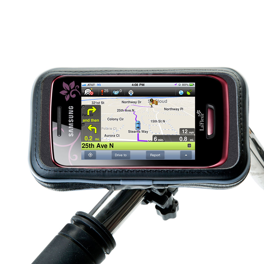 Weatherproof Handlebar Holder compatible with the Samsung S5380