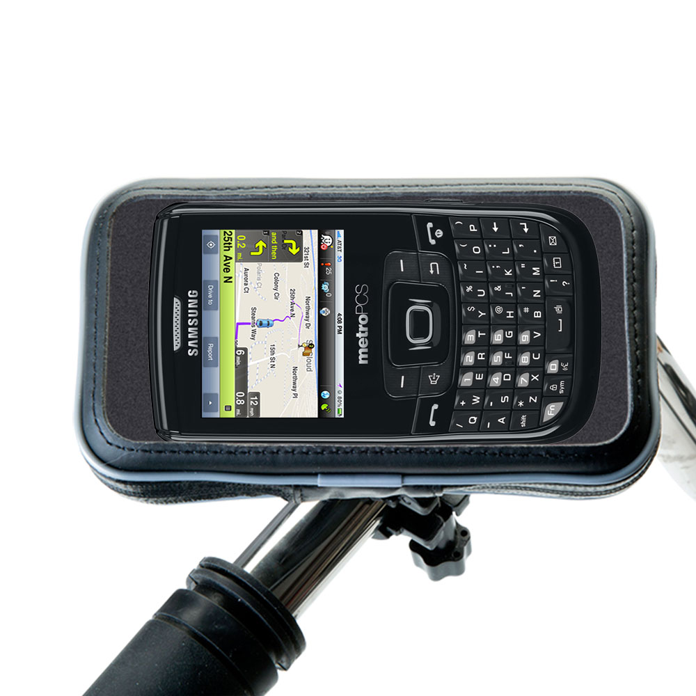 Weatherproof Handlebar Holder compatible with the Samsung SCH-R360
