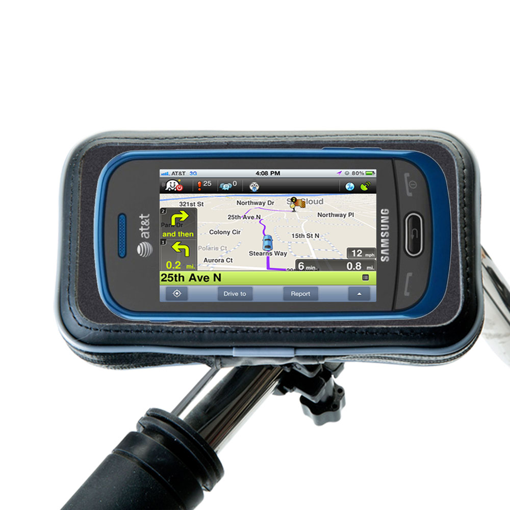 Weatherproof Handlebar Holder compatible with the Samsung SGH-A597