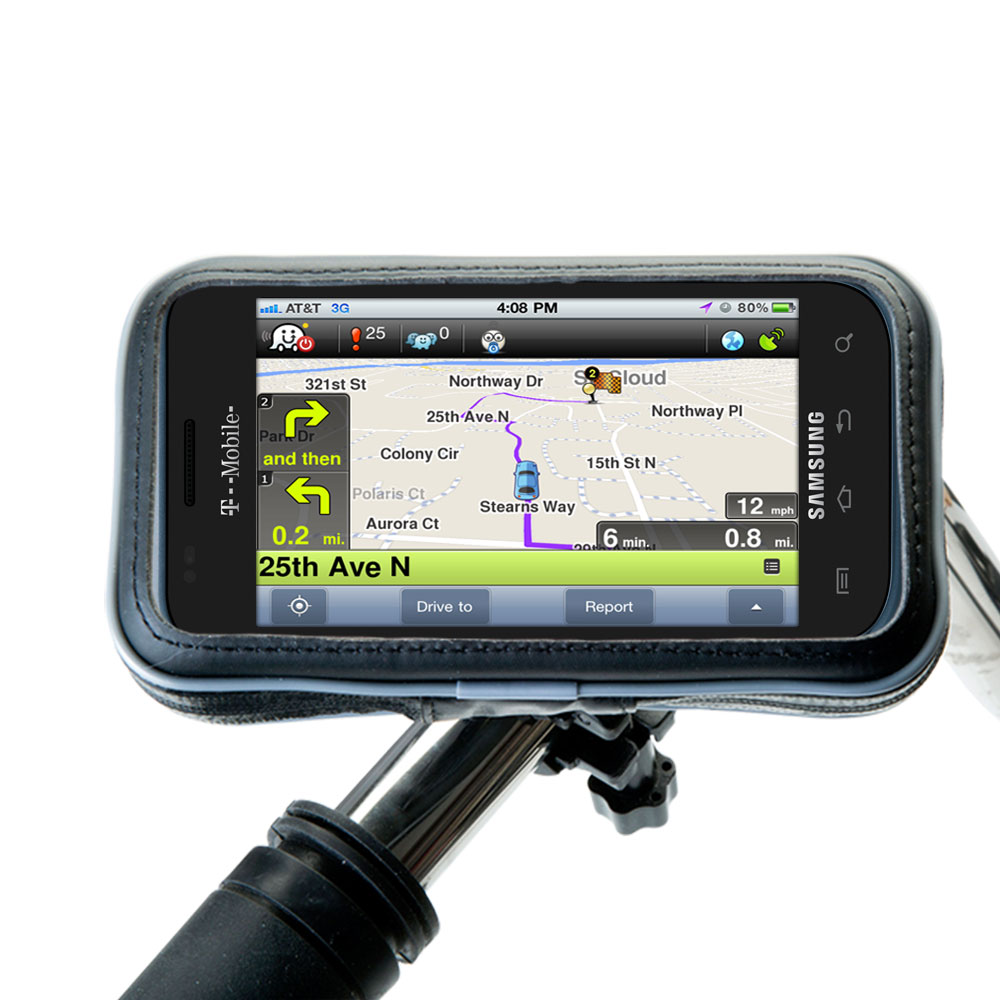Weatherproof Handlebar Holder compatible with the Samsung SGH-T959