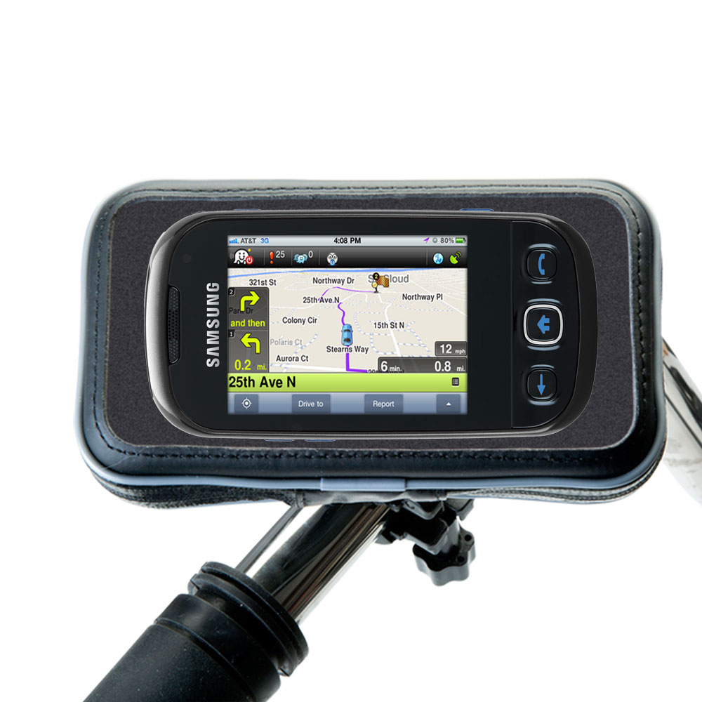 Weatherproof Handlebar Holder compatible with the Samsung SPH-M350