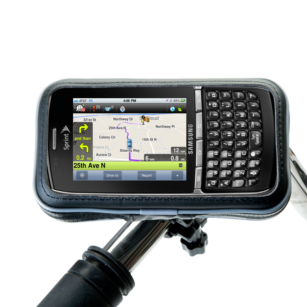 Weatherproof Handlebar Holder compatible with the Samsung SPH-M580