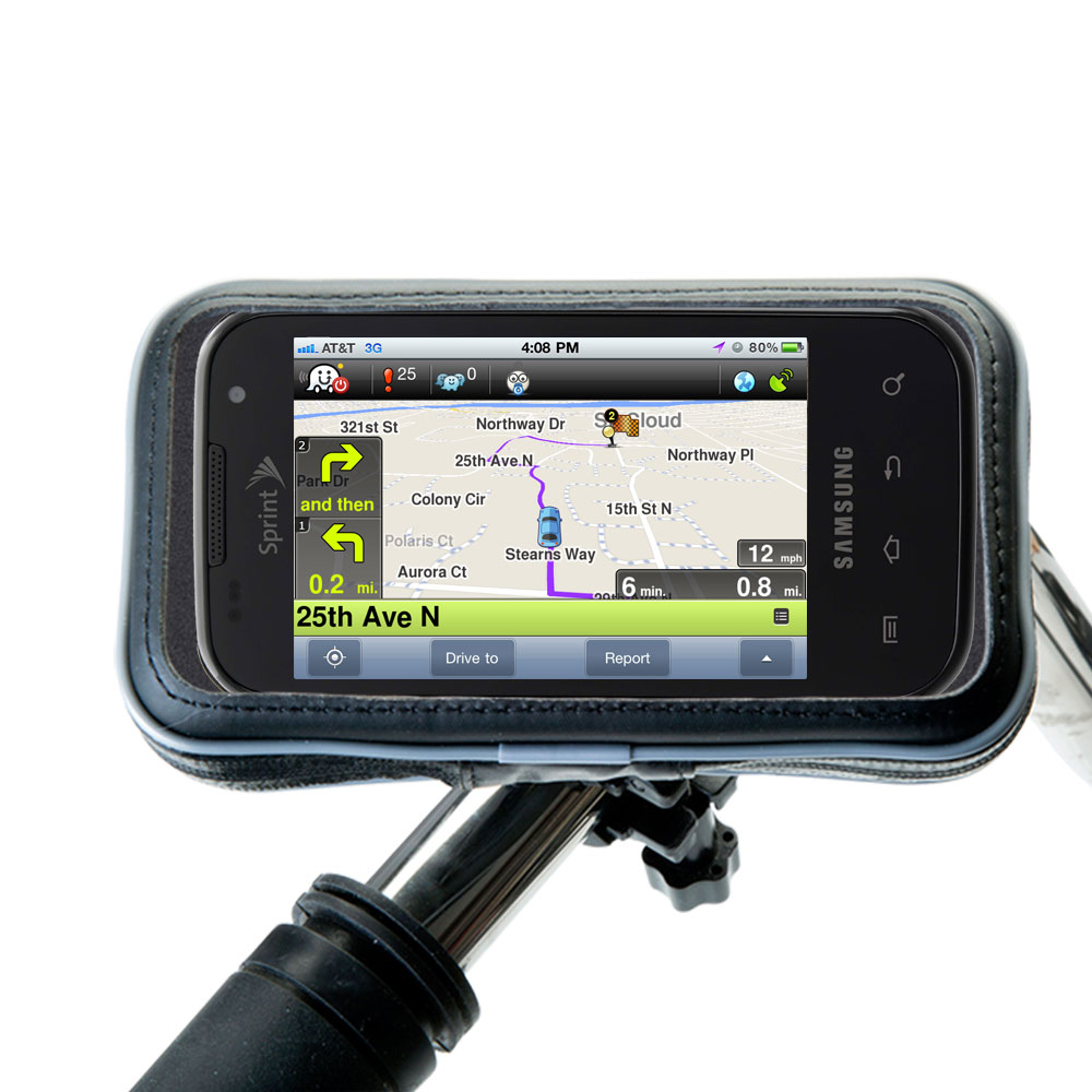 Weatherproof Handlebar Holder compatible with the Samsung SPH-M920