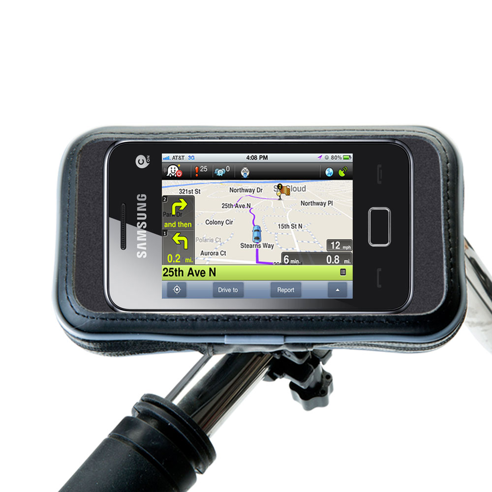 Weatherproof Handlebar Holder compatible with the Samsung Tocco Lite 2