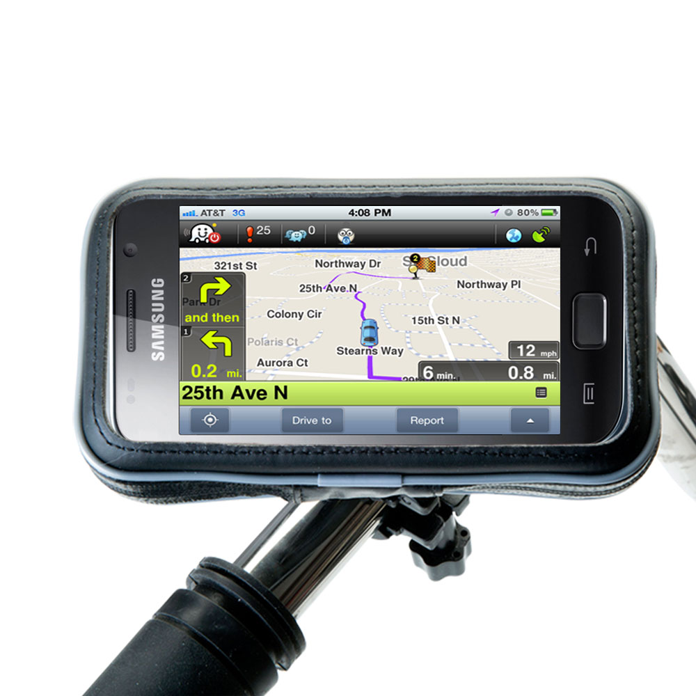 Weatherproof Handlebar Holder compatible with the Samsung Vibrant Plus