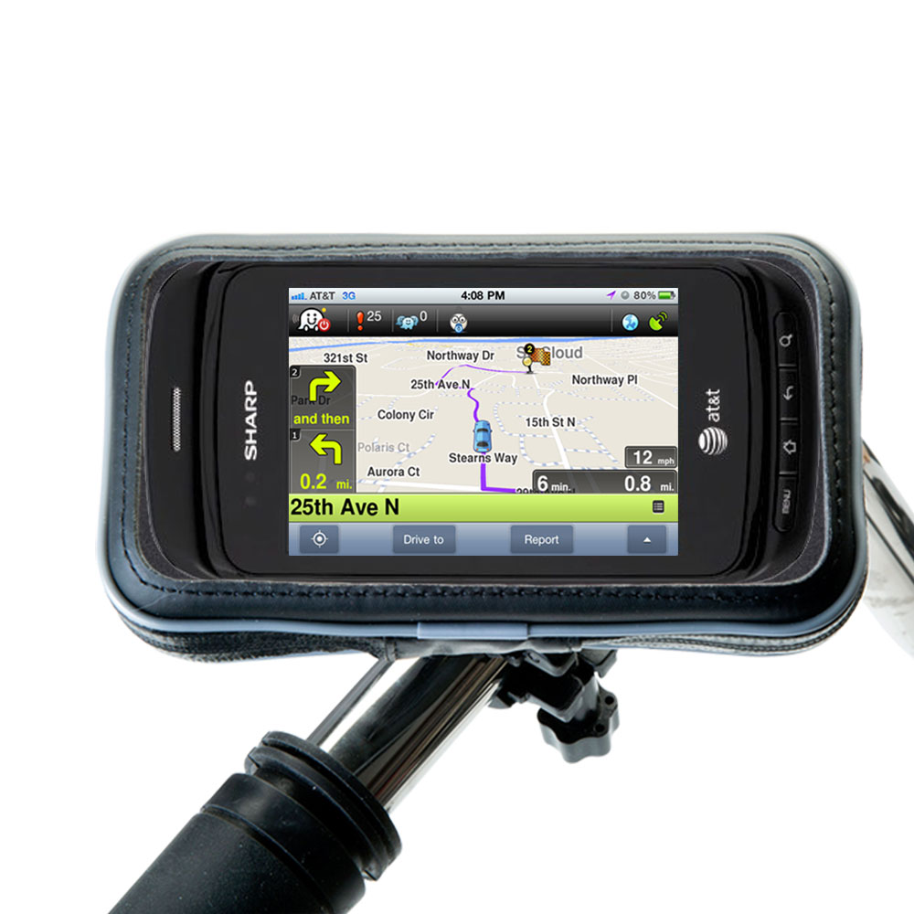 Weatherproof Handlebar Holder compatible with the Sharp FX Plus