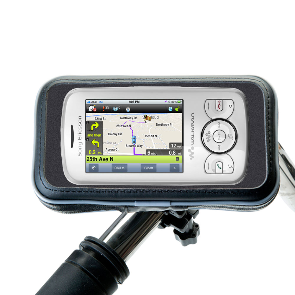 Weatherproof Handlebar Holder compatible with the Sony Ericsson Spiro a