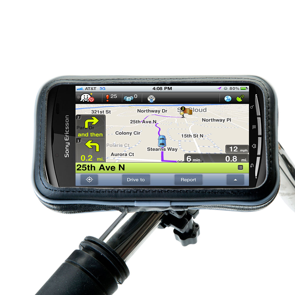Weatherproof Handlebar Holder compatible with the Sony Ericsson Xperia Play