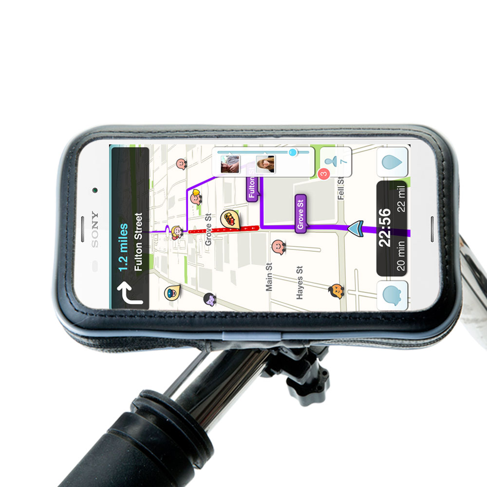 Weatherproof Handlebar Holder compatible with the Sony Xperia Z3 Compact