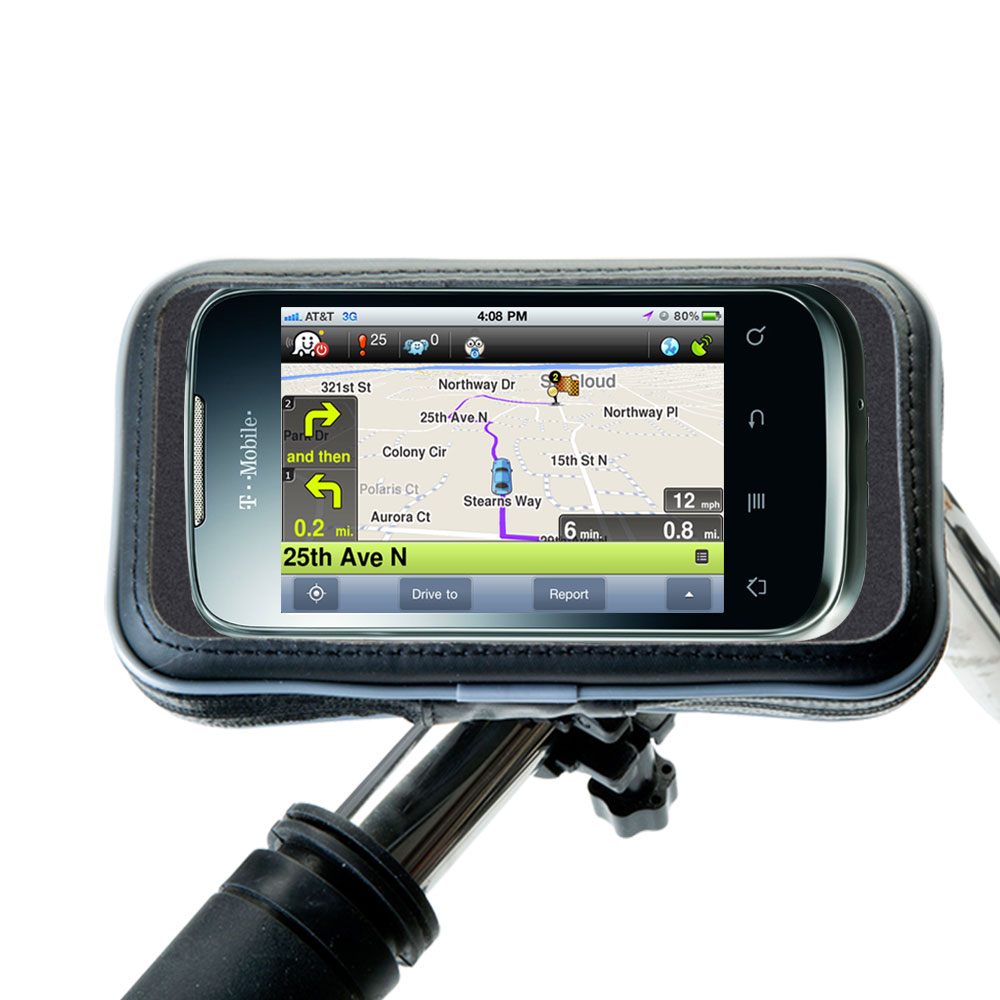 Weatherproof Handlebar Holder compatible with the T-Mobile Prism II