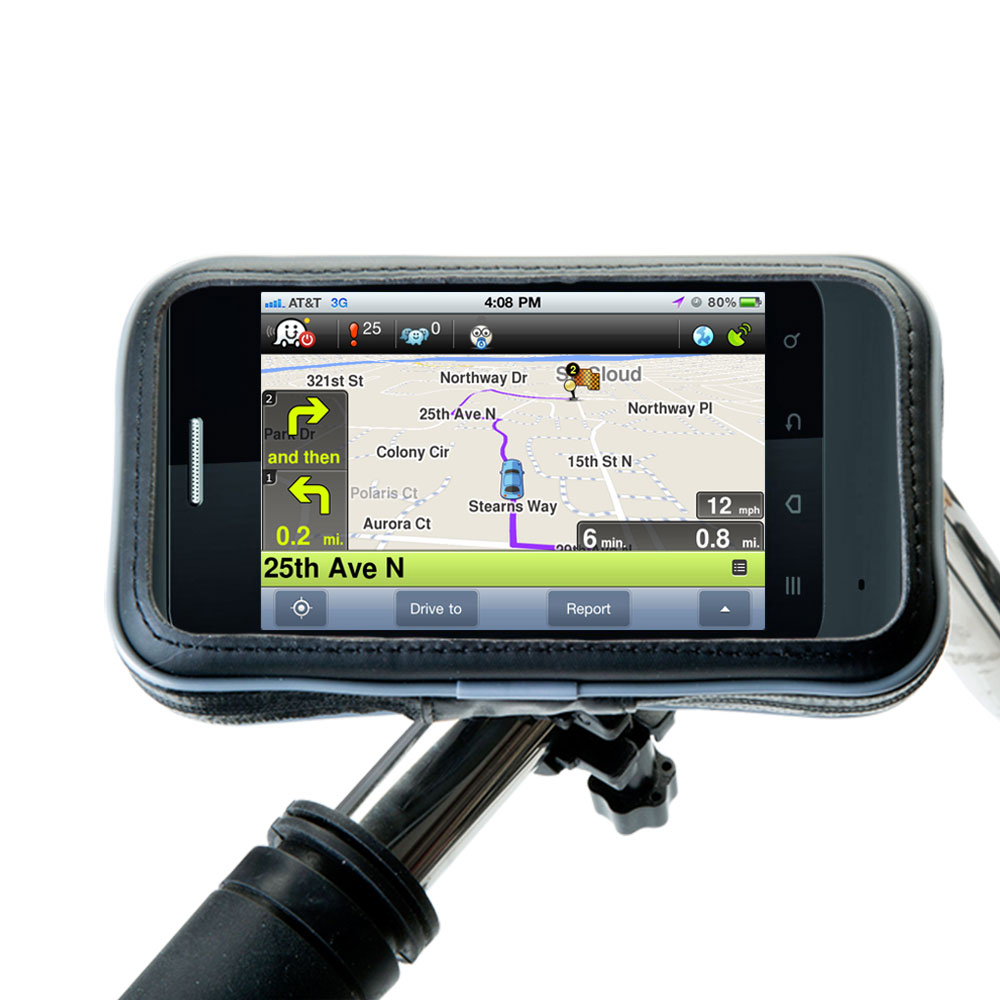 Weatherproof Handlebar Holder compatible with the ZTE Kis