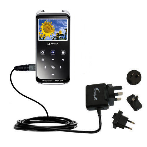 International Wall Charger compatible with the Aiptek PocketCinema z20 Pro
