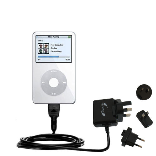 International Wall Charger compatible with the Apple iPod 5G Video (30GB)