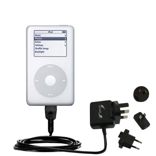 International Wall Charger compatible with the Apple iPod Photo (60GB)