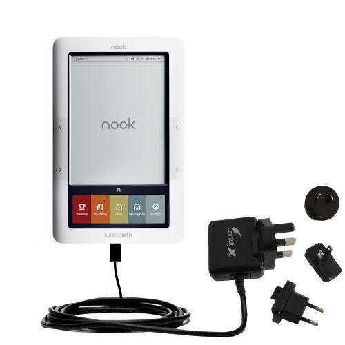 International Wall Charger compatible with the Barnes and Noble nook Original eBook eReader