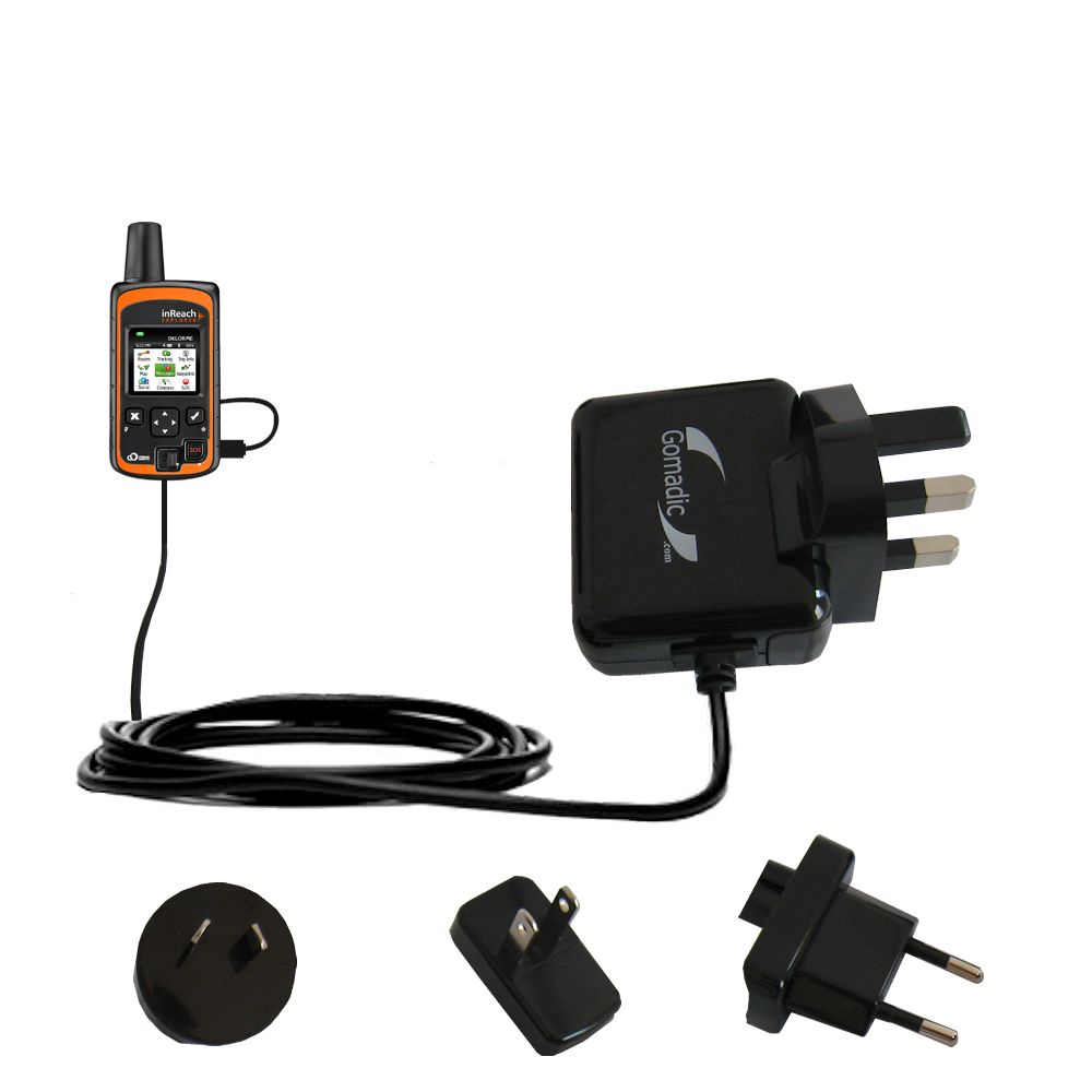 International Wall Charger compatible with the DeLorme InReach Explorer