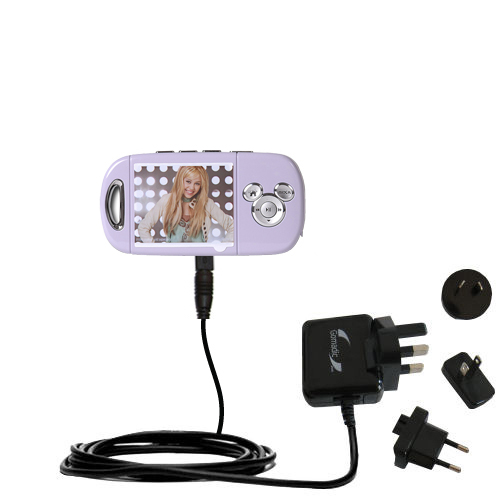 International AC Home Wall Charger suitable for the Disney Hannah Montana Mix Max Player DS19012 - 10W Charge supports wall outlets and voltages worldwide - Uses Gomadic Brand TipExchange