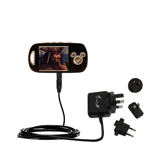 International Wall Charger compatible with the Disney Pirates of the Caribbean Mix Stick MP3 Player DS17033
