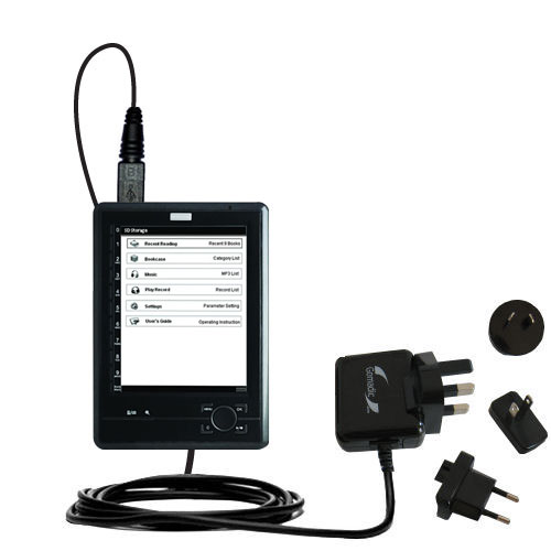 International Wall Charger compatible with the Hanvon WISEreader 516