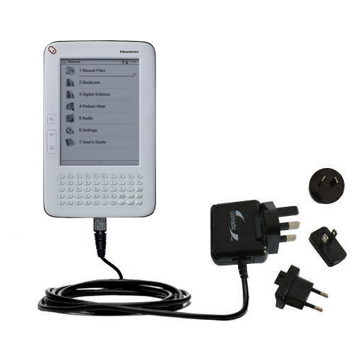 International Wall Charger compatible with the Hanvon WISEreader B630