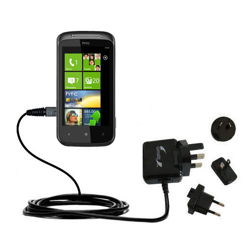 International Wall Charger compatible with the HTC 7 Trophy