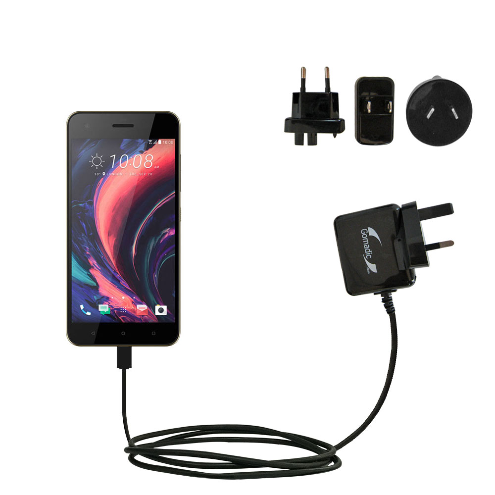 International Wall Charger compatible with the HTC Desire 10 Pro / Lifestyle