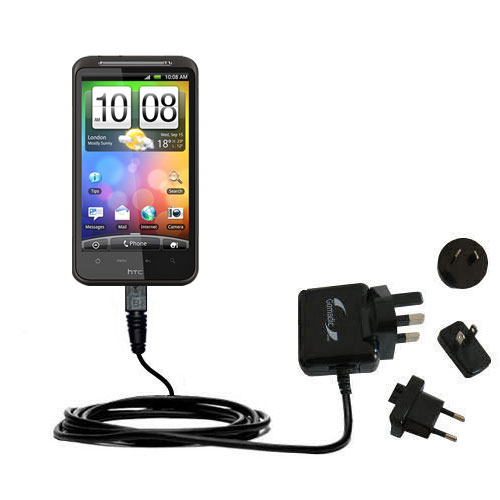 International Wall Charger compatible with the HTC Desire HD