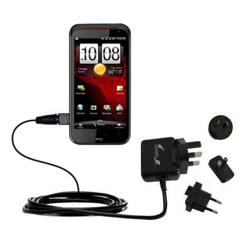 International Wall Charger compatible with the HTC Rezound