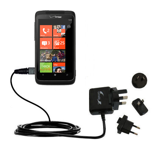 International Wall Charger compatible with the HTC Trophy