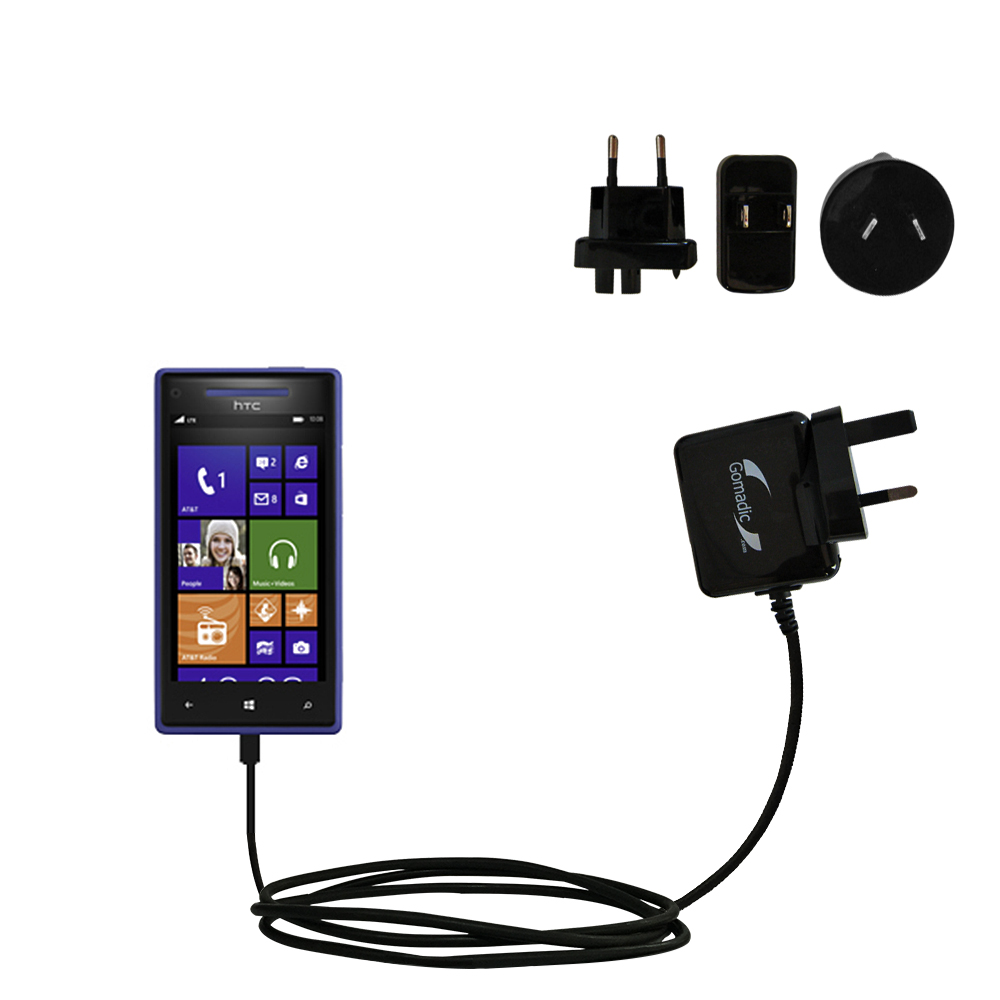International Wall Charger compatible with the HTC Windows Phone 8x