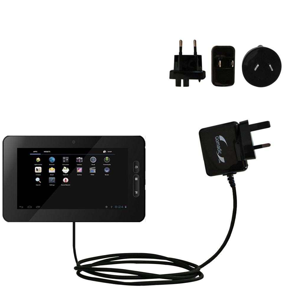 International Wall Charger compatible with the Idolian IdolPAD Plus / TurnoTab 8