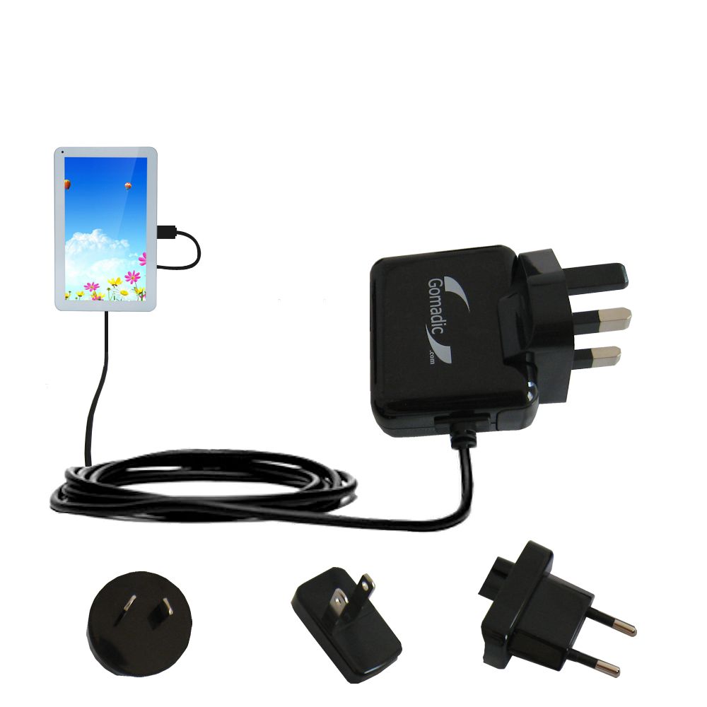 International Wall Charger compatible with the iRulu AX101 AX123 AX124 Tablet