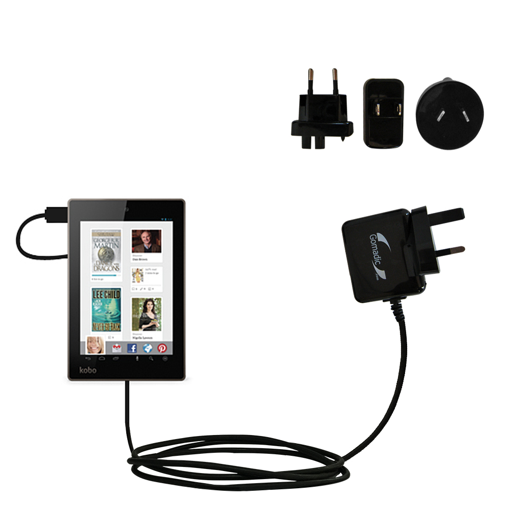 International Wall Charger compatible with the Kobo Arc 7 / Arc 7 HD