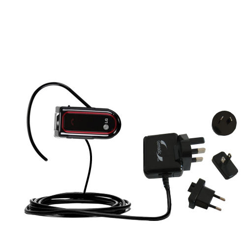 International Wall Charger compatible with the LG Bluetooth Headset HBM-730