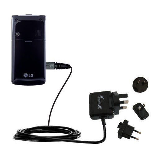 International AC Home Wall Charger suitable for the LG KF305 - 10W Charge supports wall outlets and voltages worldwide - Uses Gomadic Brand TipExchange