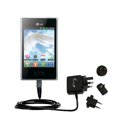 International Wall Charger compatible with the LG Optimus L3