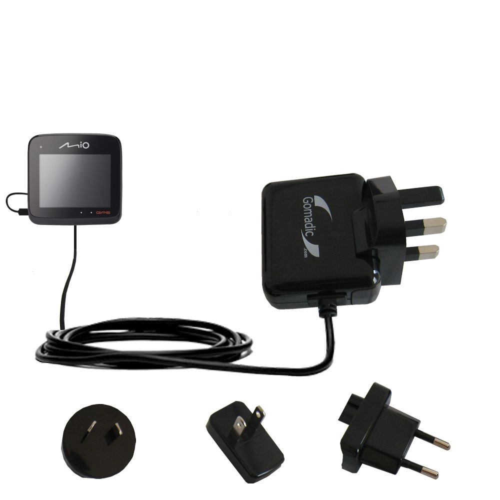 International Wall Charger compatible with the Mio MiVue 528 / 538 / 568 Touch