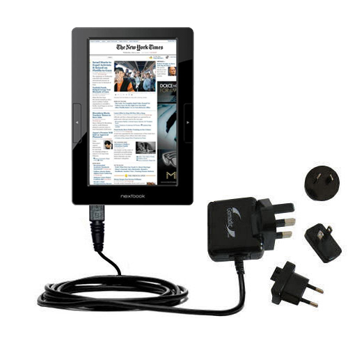 International Wall Charger compatible with the Nextbook Next2 Tablet