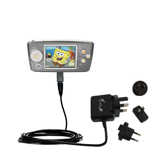 International Wall Charger compatible with the Nickelodean Spongebob Squarepants Multimedia Player