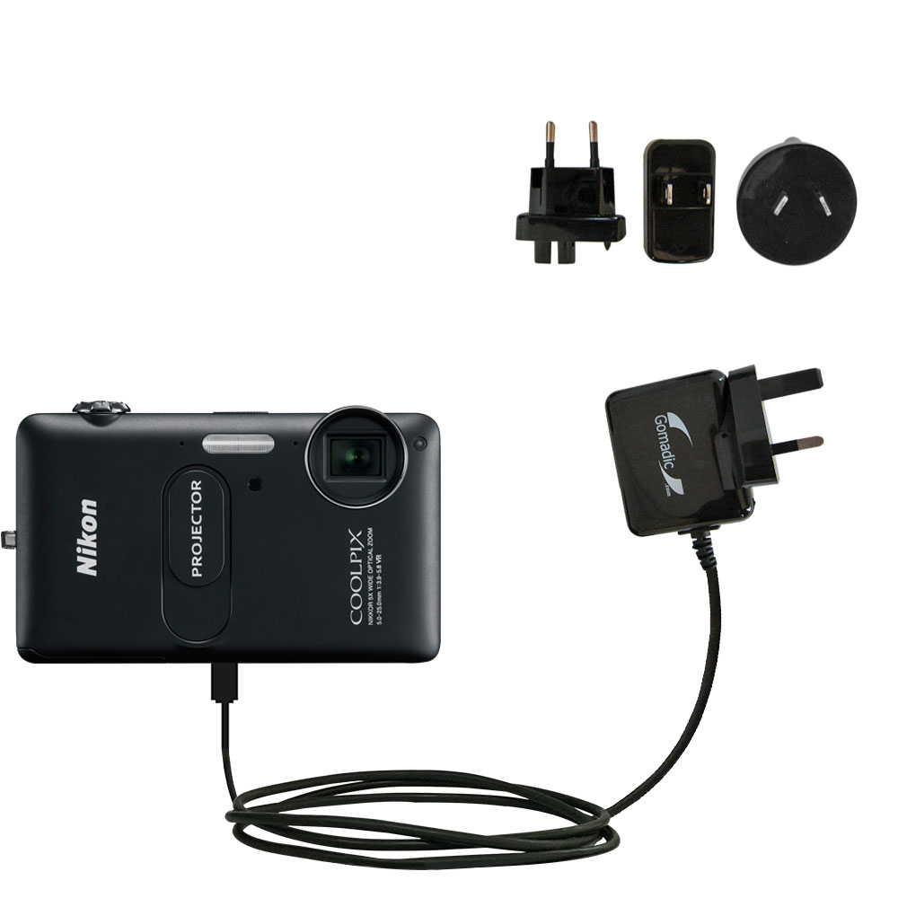 International Wall Charger compatible with the Nikon Coolpix S1200pj