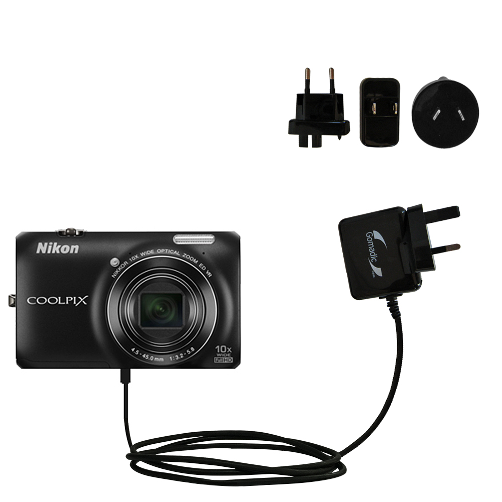 International Wall Charger compatible with the Nikon Coolpix S6200 / S6300