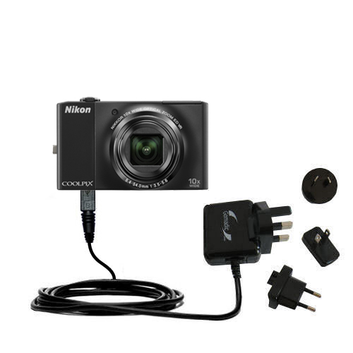 International Wall Charger compatible with the Nikon Coolpix S8000
