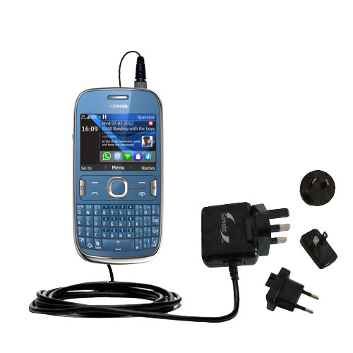 International Wall Charger compatible with the Nokia Asha 302