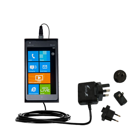 International AC Home Wall Charger suitable for the Nokia Lumia 900 - 10W Charge supports wall outlets and voltages worldwide - Uses Gomadic Brand TipExchange